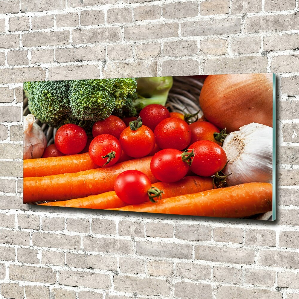 Wall art on glass Vegetables