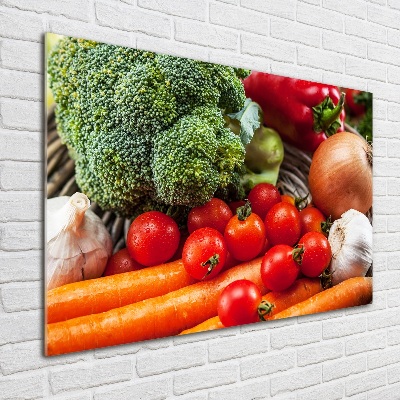 Wall art on glass Vegetables