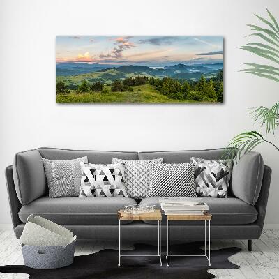 Glass wall art large Panorama of the pieniny