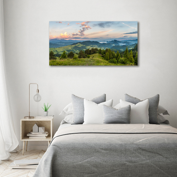 Glass wall art large Panorama of the pieniny