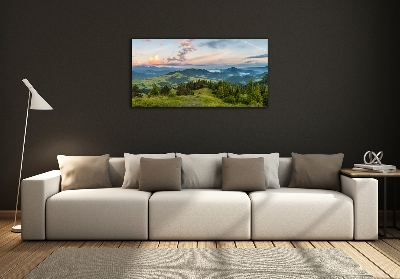 Glass wall art large Panorama of the pieniny