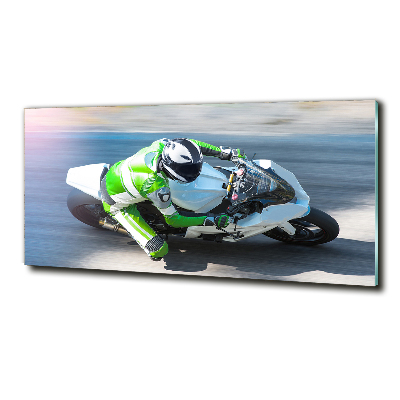 Glass wall art Motorcycle race