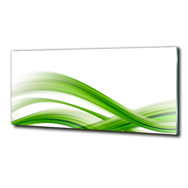 Glass wall art large Wave abstraction