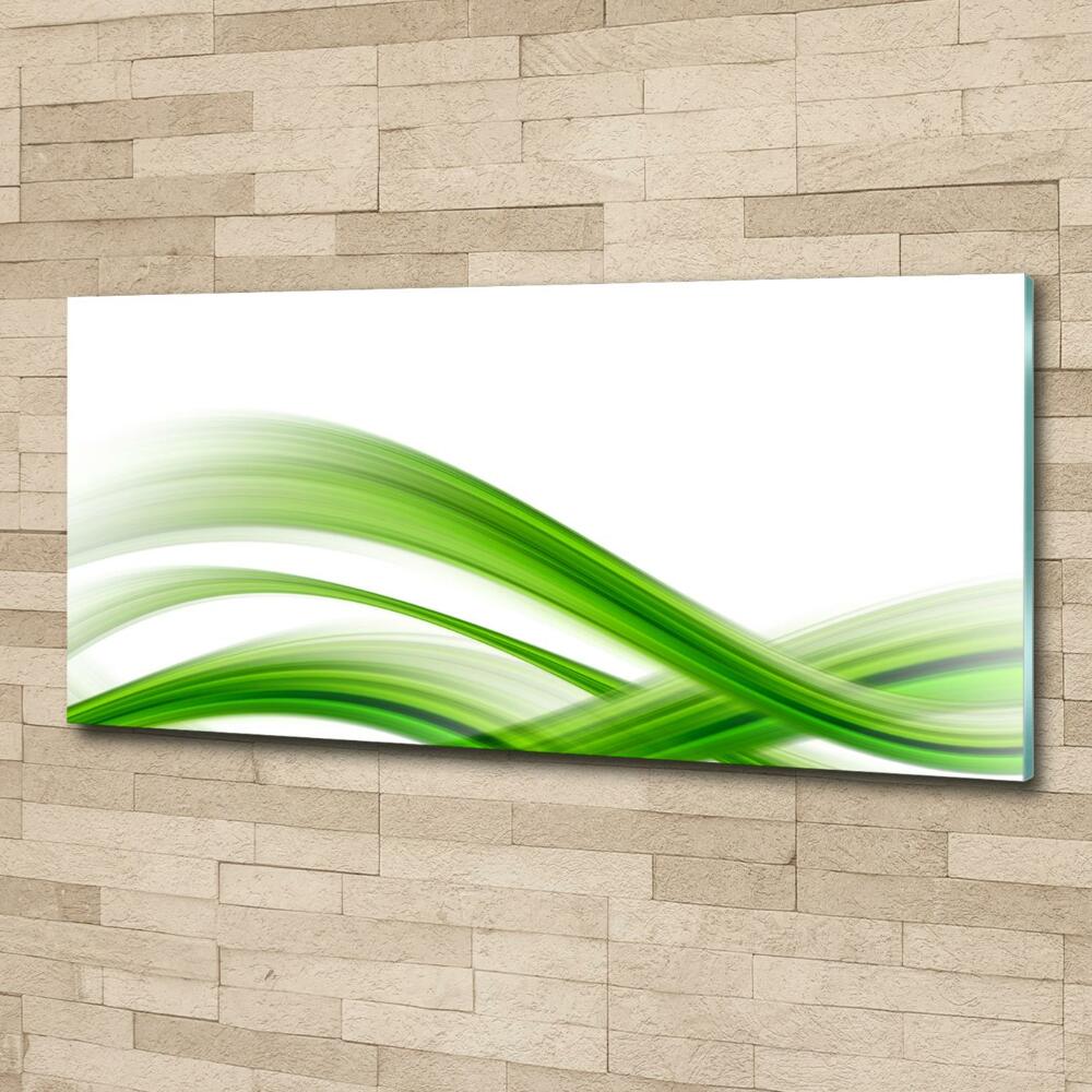 Glass wall art large Wave abstraction