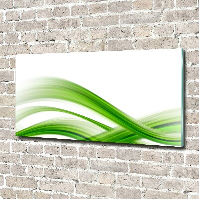 Glass wall art large Wave abstraction