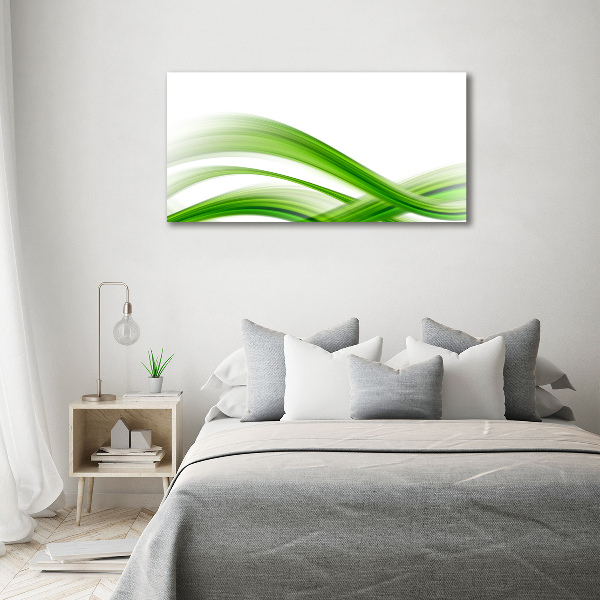 Glass wall art large Wave abstraction