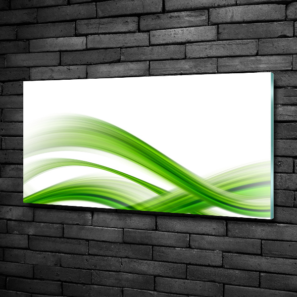 Glass wall art large Wave abstraction