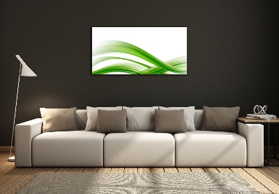 Glass wall art large Wave abstraction