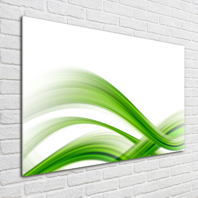 Glass wall art large Wave abstraction