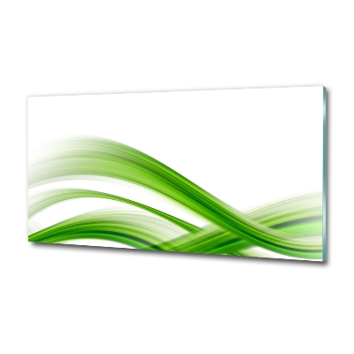 Glass wall art large Wave abstraction