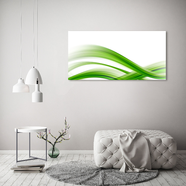 Glass wall art large Wave abstraction