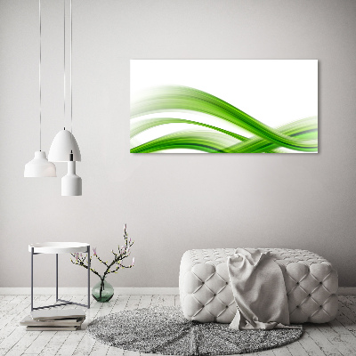 Glass wall art large Wave abstraction