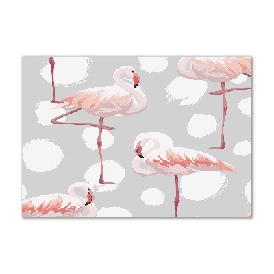 Wall art on glass Flamingos