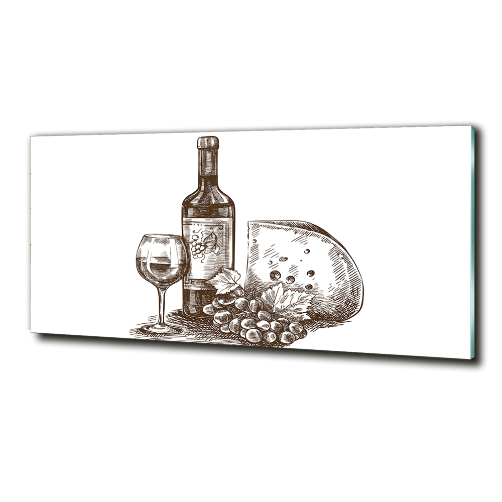 Glass art print Wine and snacks