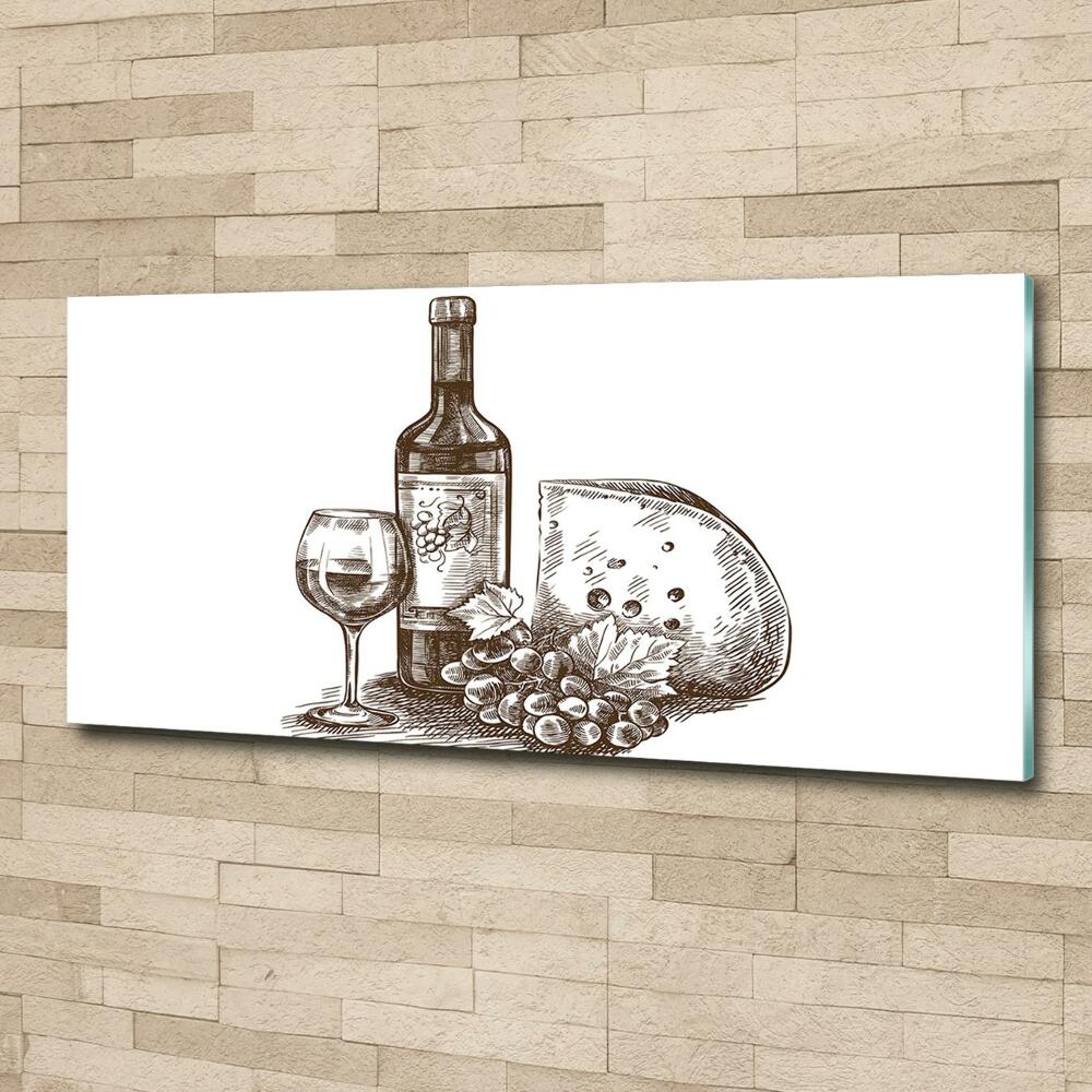 Glass art print Wine and snacks