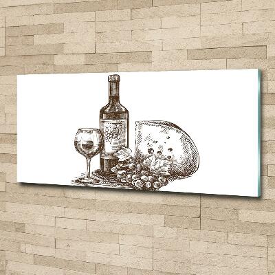 Glass art print Wine and snacks