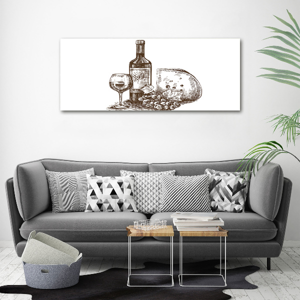 Glass art print Wine and snacks