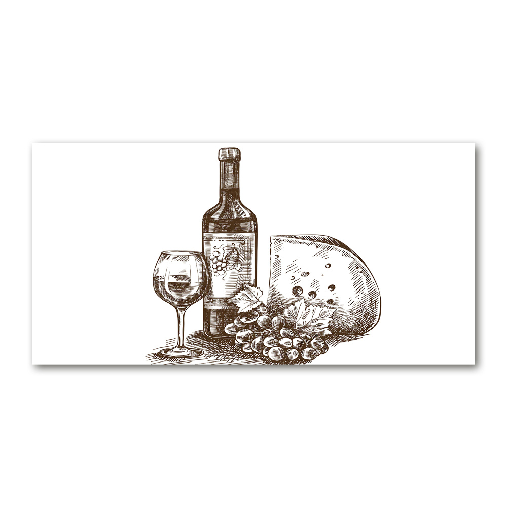 Glass art print Wine and snacks