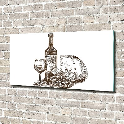 Glass art print Wine and snacks