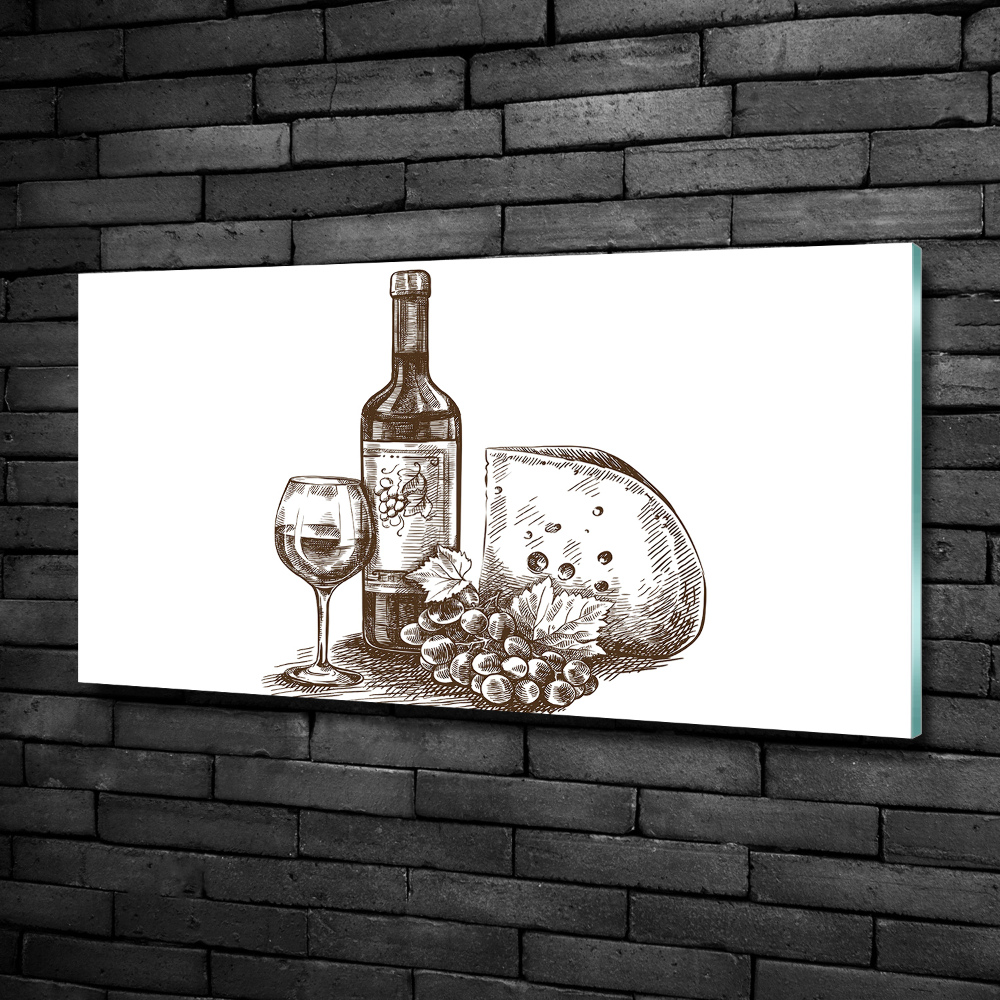 Glass art print Wine and snacks