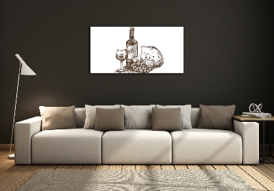 Glass art print Wine and snacks