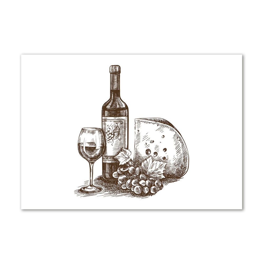 Glass art print Wine and snacks