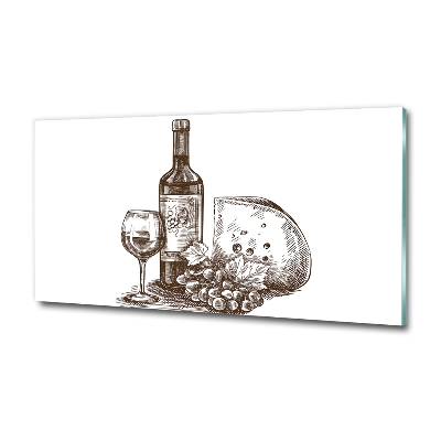 Glass art print Wine and snacks