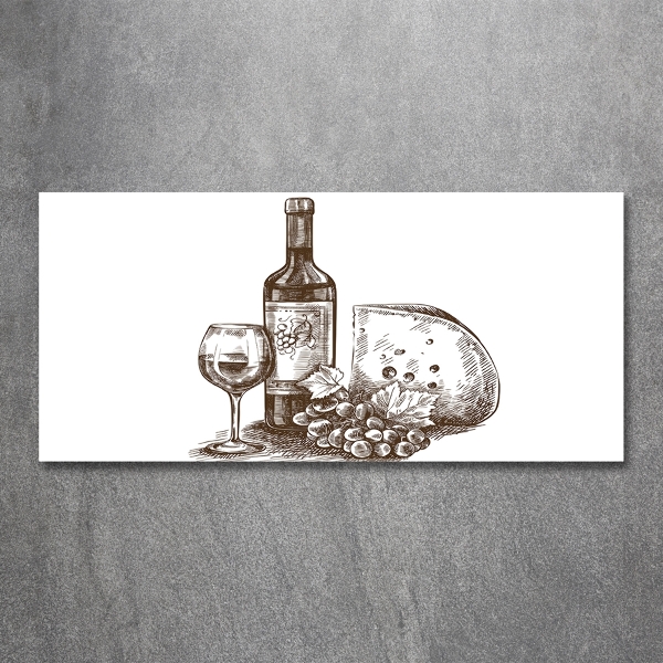 Glass art print Wine and snacks