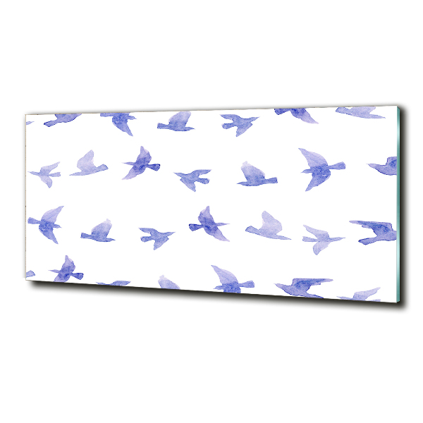 Glass wall art Swallows