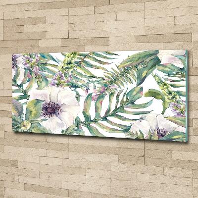 Photo printed on glass Ferns and flowers