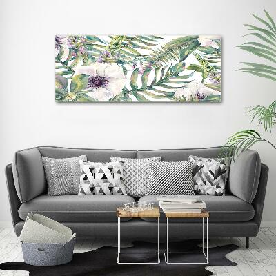 Photo printed on glass Ferns and flowers