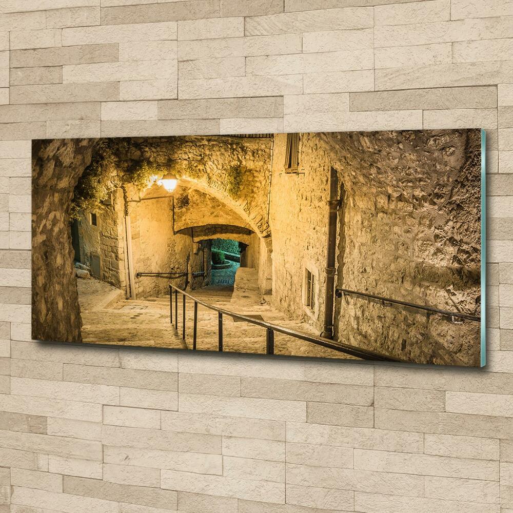 Glass art print Peille at night france