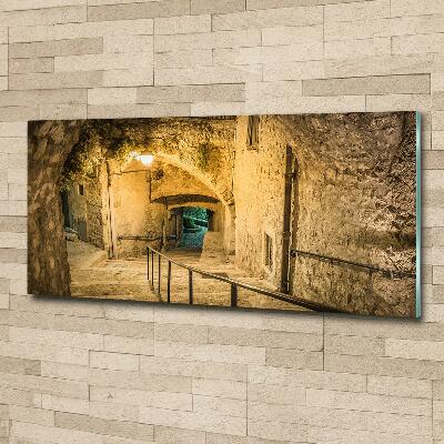 Glass art print Peille at night france