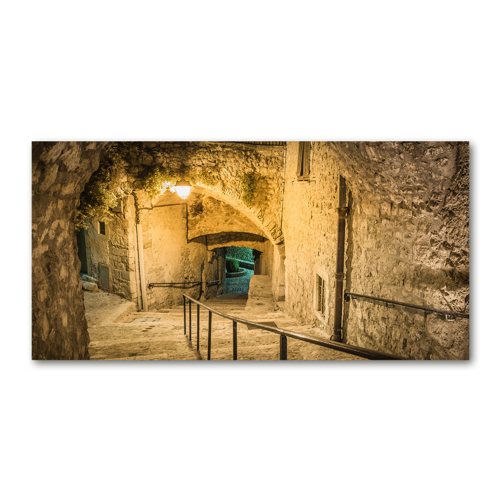 Glass art print Peille at night france