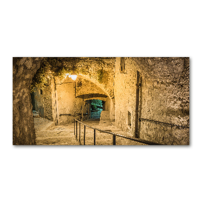 Glass art print Peille at night france