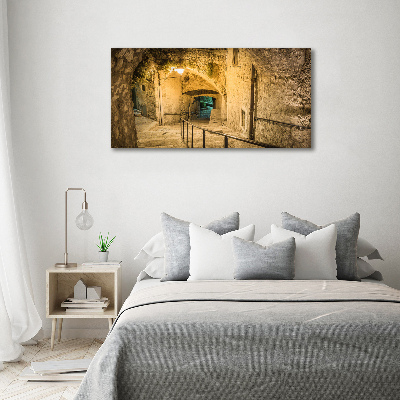 Glass art print Peille at night france