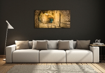 Glass art print Peille at night france