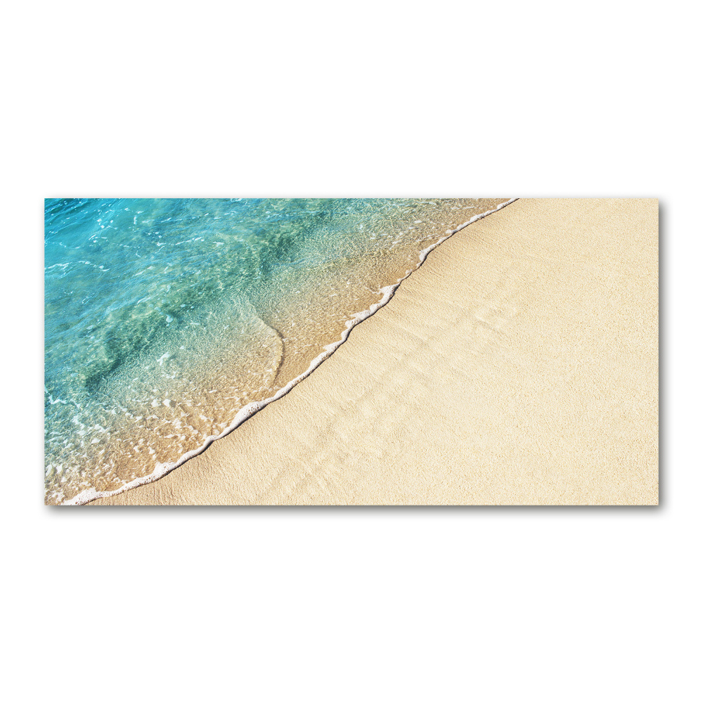 Glass wall art large Beach wave