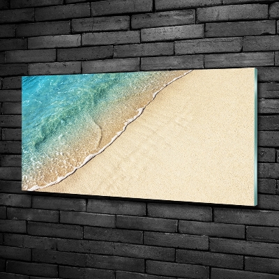 Glass wall art large Beach wave