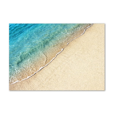 Glass wall art large Beach wave