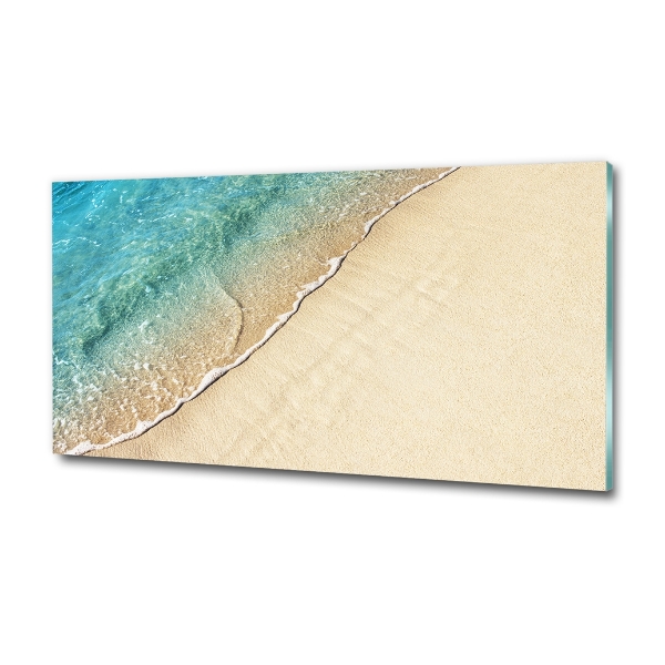 Glass wall art large Beach wave