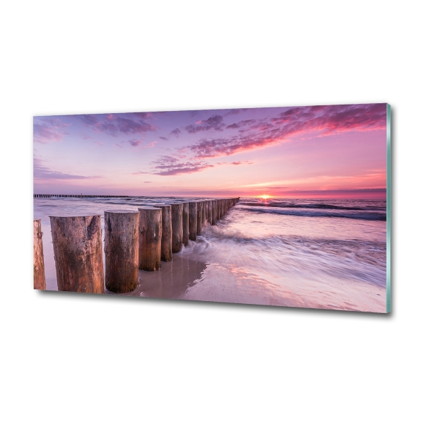 Glass wall art large Wooden breakwater