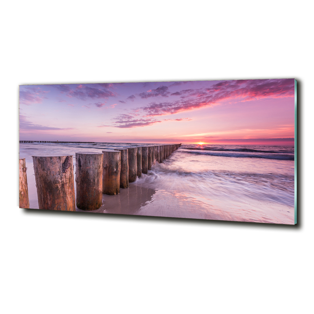 Glass wall art large Wooden breakwater