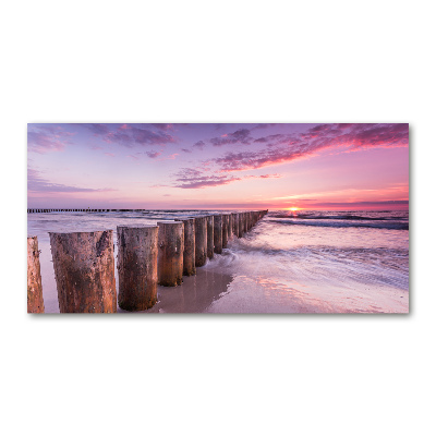 Glass wall art large Wooden breakwater