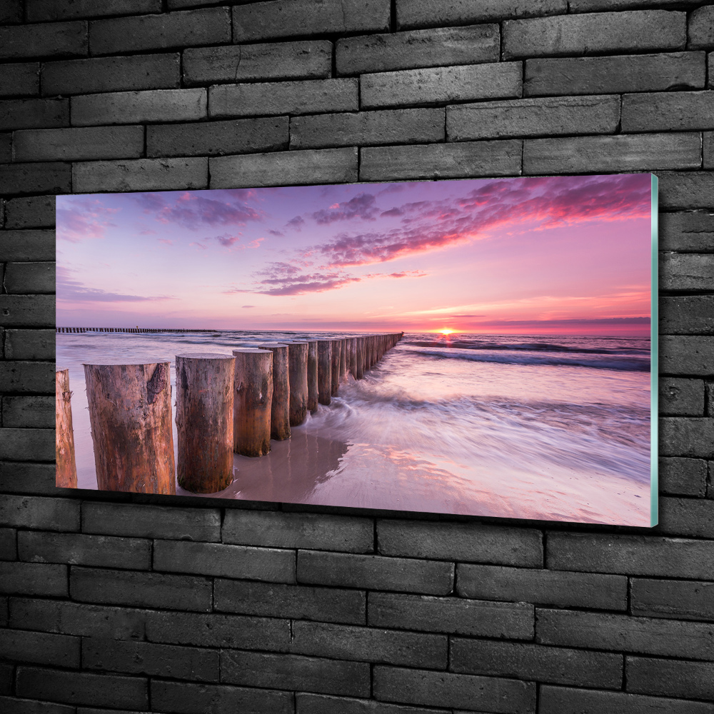 Glass wall art large Wooden breakwater