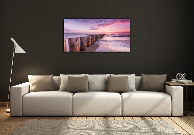 Glass wall art large Wooden breakwater