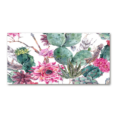 Glass picture wall art Cacti