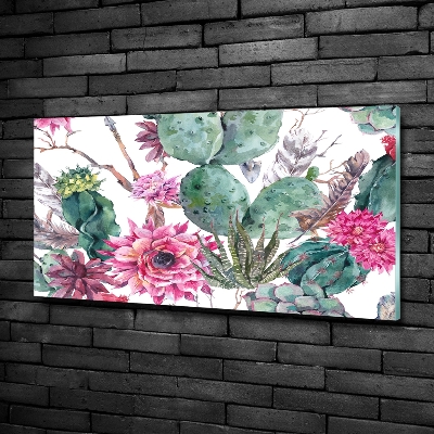 Glass picture wall art Cacti