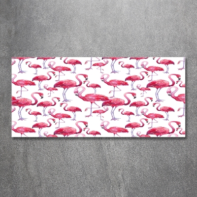 Glass art print Flamingos