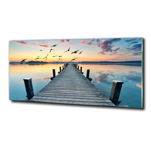 Glass picture print Wooden pier